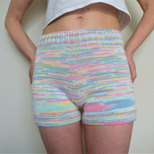 Cotton knitted shorts, beach shorts, hand knitted shorts, summer cotton shorts,dance short,girls knit short, yoga shorts