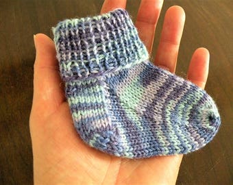 Hand knit baby wool socks newborn socks  wool bamboo socks baby shower gift baby new baby baby first socks long socks