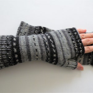 Hand Knit Wool Fingerless Long Gloves Arm, Hand, Wrist Warmers Texting, Computer, Driving Gloves Gift for her, Mother, Sister, Wife image 1