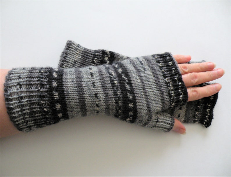 Hand Knit Wool Fingerless Long Gloves Arm, Hand, Wrist Warmers Texting, Computer, Driving Gloves Gift for her, Mother, Sister, Wife image 1