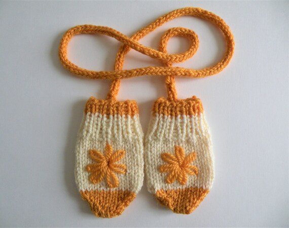 Baby Mittens Children Mittens With Strings Attached Wool Etsy