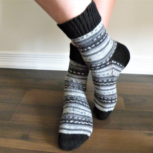 Chaussettes pour hommes en laine tricotées à la main pour chaussures de randonnée, baskets de yoga, sports d'hiver, chaussettes en laine et nylon pour lit maison,