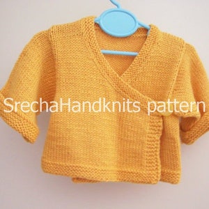 Baby Kimono Knitting Pattern: Hand-knitted Wool Sweater (PDF Pattern)