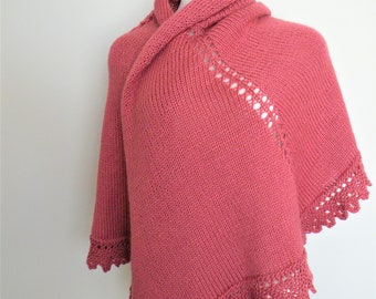 Knit shawl, wrap, shawl hand knit,wool shawl,knit scarf, half circle shawl, wrap, ready to ship