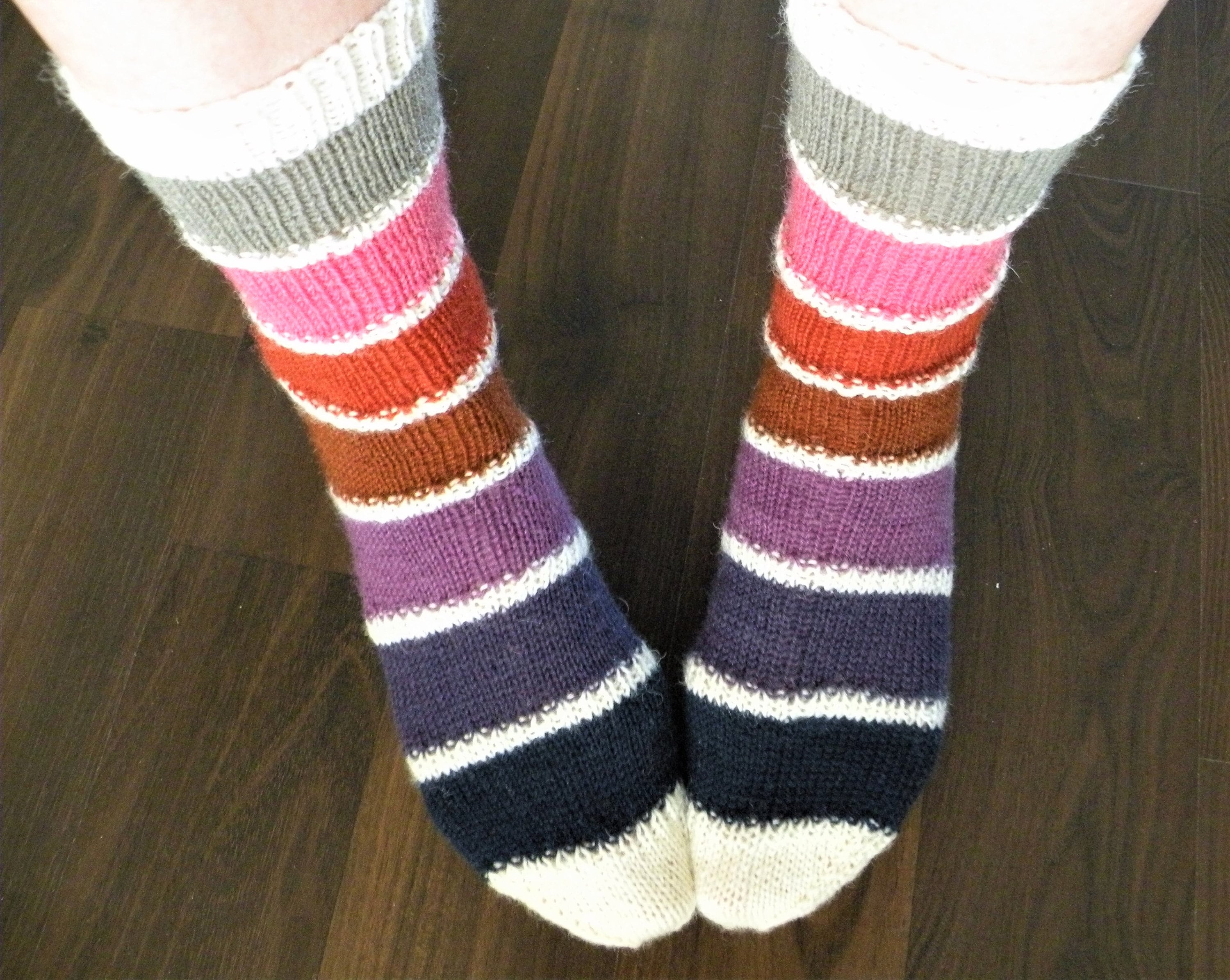 Womens Hand Knit Wool Socks for Hiking, Boots, Sneaker, Yoga, Winter