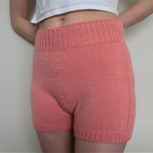 Wool Knit Shorts Hand Knit Underwear Srecha Wool Knit Shorts High Waisted Knit Shorts Biker shorts Hiking Shorts image 4