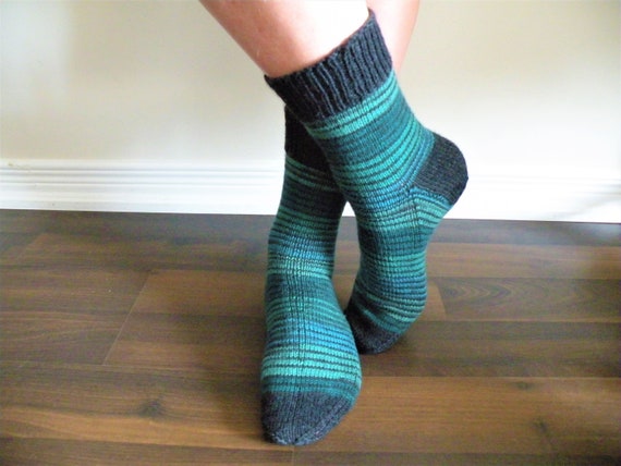 Hand gebreide mannen wollen sokken hand gebreide laarzen | Etsy België