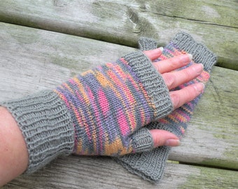 Merino Wool Hand Knit Women Gloves Wool Texting, Computer, Driving Fingerless Gloves, Wrist/Hand Warmers Gift for her, Mother, Sister, Wife