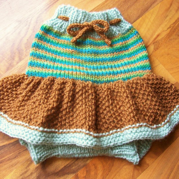 Jupe couvre-couche en laine tricotée à la main : bain de bébé, taille petit/moyen