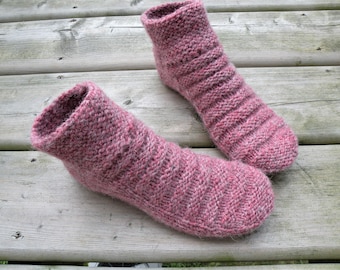 Confortable laine Nylon pantoufles grosse main tricot chaussettes courtes femmes maison hiver laine pantoufles chaussettes, cadeau pour elle, mère, soeur, épouse