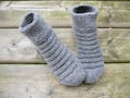 Hand Knit Wool Slipper Socks: Chunky Winter House Socks, Size 7-9 product logo
