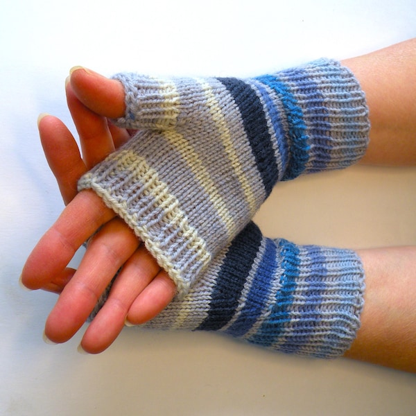 Mitaines en tricot de laine mérinos : chauffe-mains, gants pour SMS