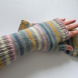 Hand Knit Wool Fingerless Long Gloves Arm, Hand, Wrist Warmers Texting, Computer, Driving Gloves Gift for her, Winter gloves, Gift for wife