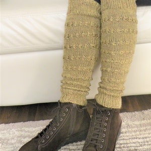 Wool Leg Warmers Pilates socks Handmade Slouchy leg warmers Boot sleeve Long leg warmers Dance leg warmers Cozy knit cuffs image 5