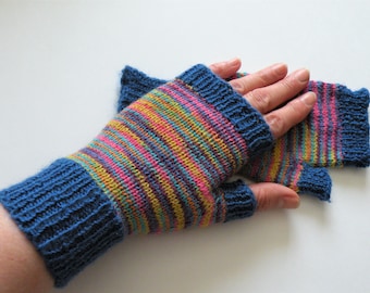 Merino Wool Hand Knit Women Gloves Wool Texting, Computer, Driving Fingerless Gloves, Wrist/Hand Warmers Gift for her, Mother, Sister, Wife