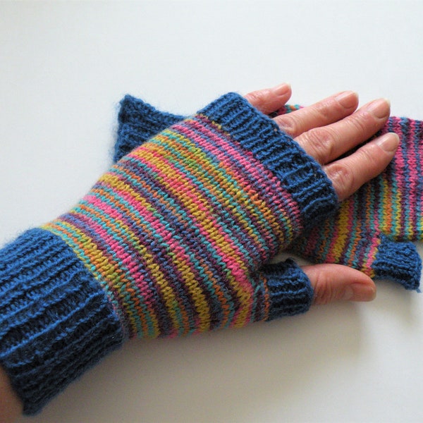 Merino Wool Hand Knit Women Gloves Wool Texting, Computer, Driving Fingerless Gloves, Wrist/Hand Warmers Gift for her, Mother, Sister, Wife