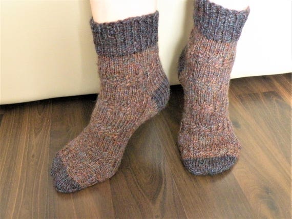 Hand Knit Wool Sock Knitted Woman Wool Socks Handmade Hand Knit Chunky Ladies Socks Knit Wool Socks Feet 7 9 Us Ladies Shoe Size