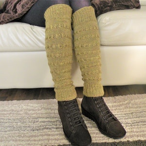 Wool Leg Warmers Pilates socks Handmade Slouchy leg warmers Boot sleeve Long leg warmers Dance leg warmers Cozy knit cuffs image 2