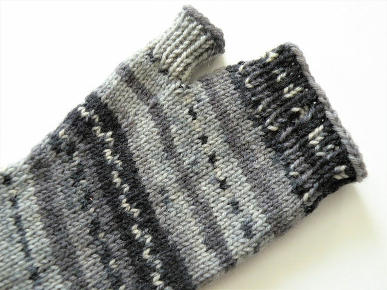 Hand Knit Wool Fingerless Long Gloves Arm, Hand, Wrist Warmers Texting, Computer, Driving Gloves Gift for her, Mother, Sister, Wife image 8