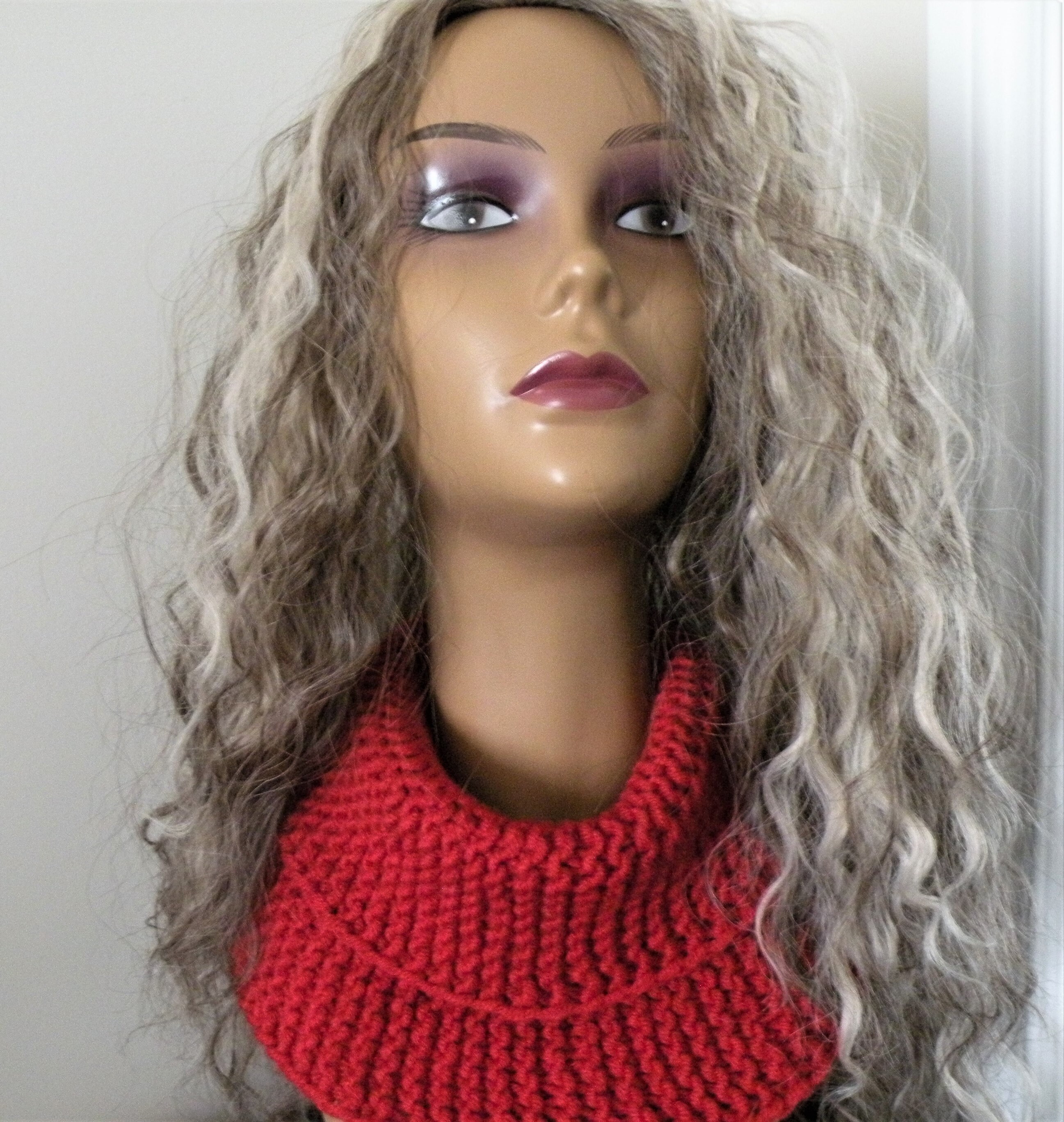 Chunky Hand Knit Red Scarf Cozy Neck Warmer Super Soft Knit - Etsy