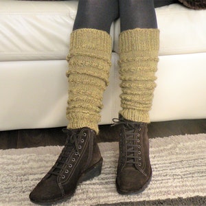 Wool Leg Warmers Pilates socks Handmade Slouchy leg warmers Boot sleeve Long leg warmers Dance leg warmers Cozy knit cuffs image 3