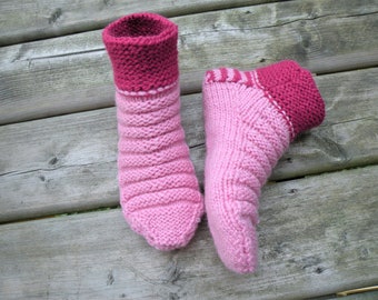 Confortable laine mélange pantoufles grosse main tricot chaussettes courtes femmes maison hiver laine pantoufles chaussettes, cadeau pour elle, mère, soeur, épouse