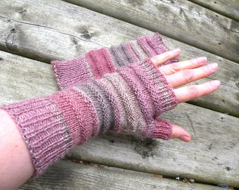 Hand Knit Wool Fingerless Long Gloves Arm, Hand, Wrist Warmers Texting, Computer, Driving Gloves Gift for her, Winter gloves, Gift for wife