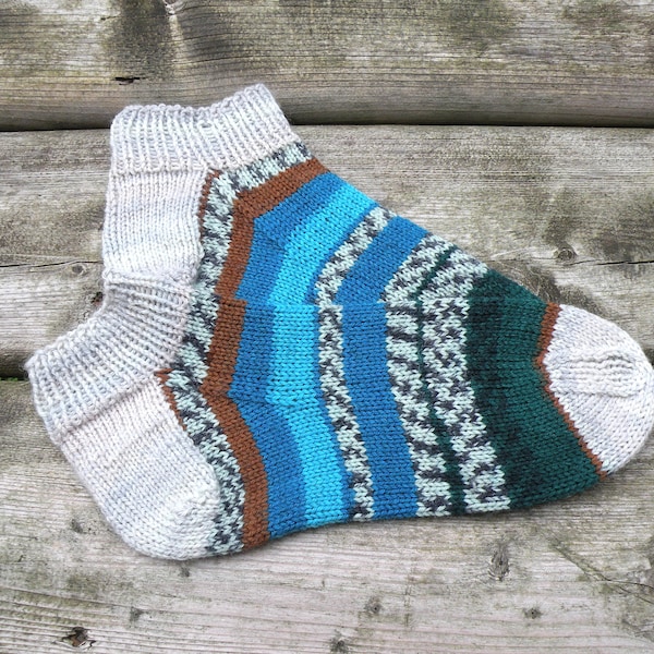 Merino Wool Ankle Socks, Spring Summer Knit Socks, Gift for Her