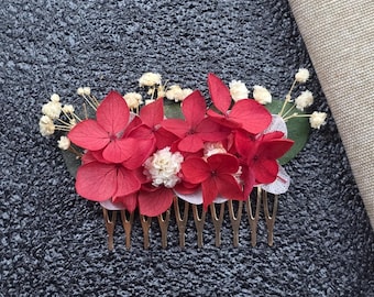 Hair comb dried flowers – Handmade bridal jewelry – Flower hair accessories wedding – Boho hair accessory – Hair comb for bridal hairstyle