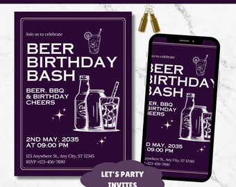 Let's Celebrate Invitation Template, Editable Surprise Birthday Party Invite, Anniversary Invites, It’s party time electronic invite,