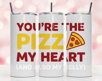 Vaso "Pizza My Heart" / Regalo divertido para amantes de la comida, acero inoxidable de 20 oz
