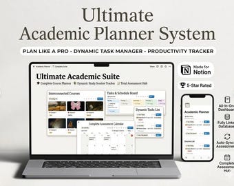 Notion Student Planner | College Study Dashboard & Assignment Tracker Template