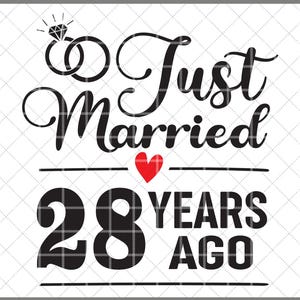 Nygift för 28 år sedan SVG, 28-årsdagspresent till fru, 28 års äktenskapsjubileumssvg, tjugoåttonde årsdagssvg