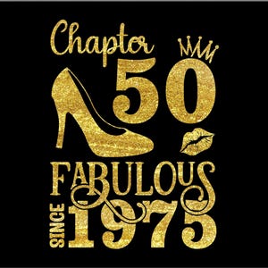 Chapter 50 Fabulous Since 1975, 50 Years Old Birthday SVG, Born in 1975 Svg, 50th Birthday and Fabulous, Birthday Svg, Png, Dxf, Eps File