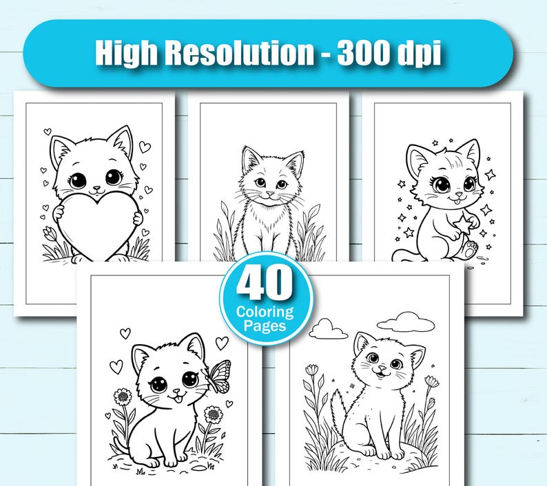 Printable Cat Coloring Pages for Kids & Adults | Cute Kawaii Cat ...