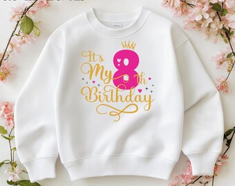 It's My 8th Birthday SVG – Eight Years Old Birthday Girl Svg, My