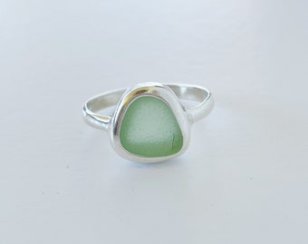 Sea Foam Green Sea Glass Ring