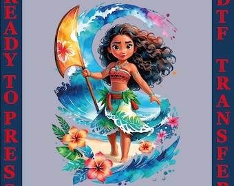 Disney Moana Dtf, Disney Princesses Moana DTF, Princess Moana DTF Transfer, Princess Moana Ready To Press, Moana Birthday Heat Press Dtf