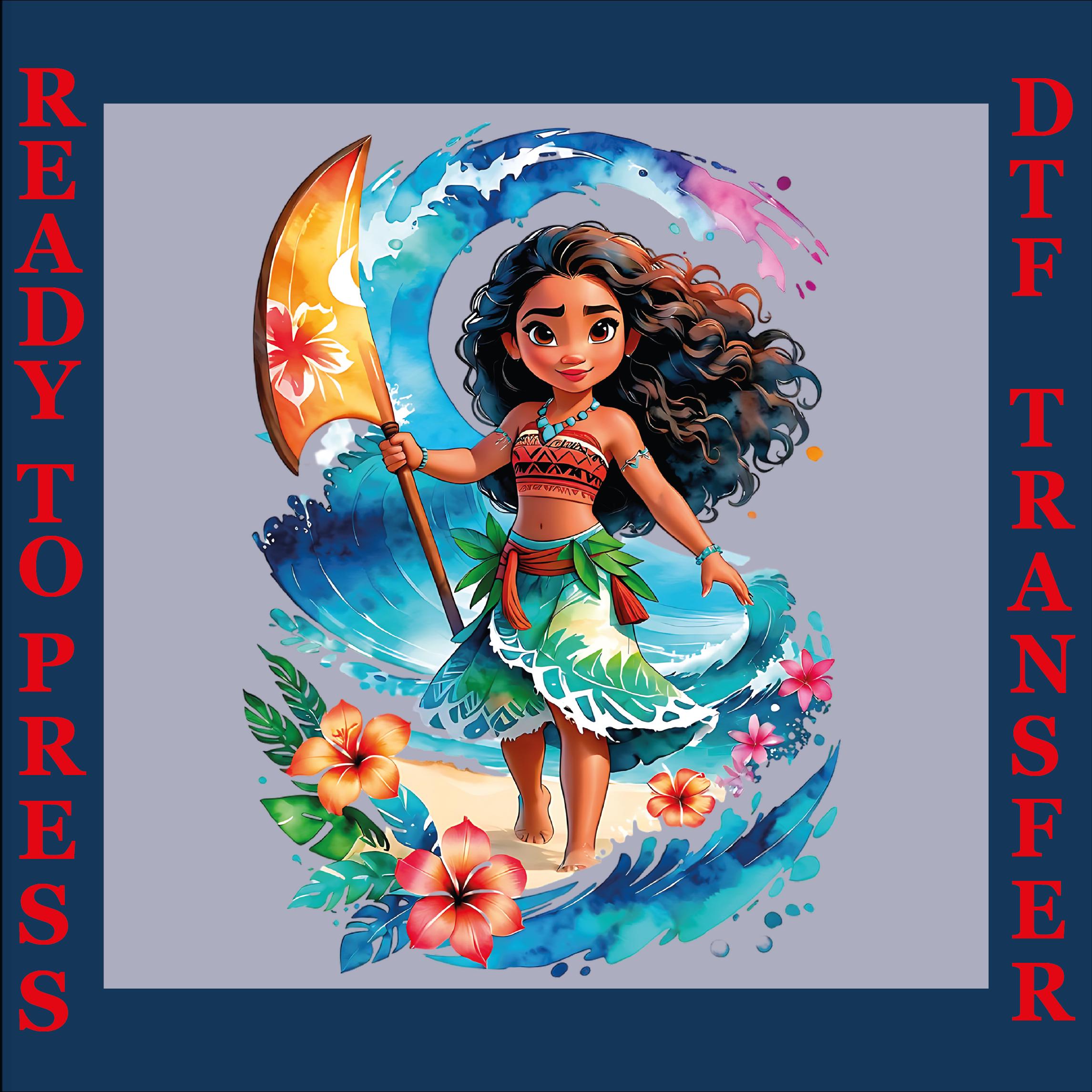 Moana Disney Princess DTF, Ready to Press Heat Transfer - Etsy