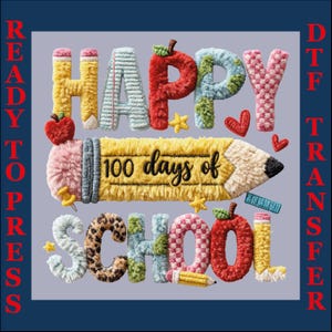 Lápiz de hilo realista, listo para prensar, ¡Felices 100 días de clases!