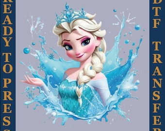 Disney Princess Elsa DTF, Disney Princesses DTF, Princess Elsa DTF Transfer,Princess Elsa Ready To Press, Elsa Dtf, Princess Elsa Heat Press