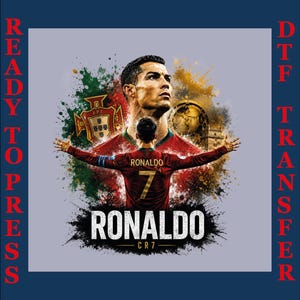 Transfert DTF de la Coupe du monde Ronaldo 2026 - Presse à chaud CR7, légende du football portugais