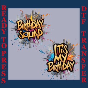Birthday Squad Dtf Transfer, Graffiti Style Dtf, Birthday Party Dtf, Birthday Crew Dtf, Birthday Gang Dtf, Birthday Squad Ready To Press