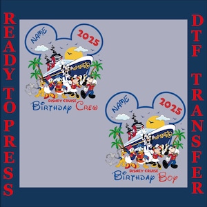 Disney Custom Birthday Boy Dtf, Custom Birthday Dtf, Birthday Magical Kingdom Dtf, Birthday Crew Dtf, Disney Cruise Dtf, Birthday Family Dtf