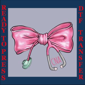 Gift for nurse, Nurse Coquette bow Valentine Dtf Print, Nurse Bow Dtf Ready To Press,Valentines Day Nurse Bow Ribbon Dtf, Nurse Coquette Dtf