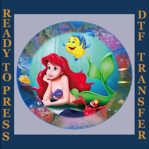 Little Mermaid Heat Press, The Little Mermaid Dtf, Disney Princess Ariel Dtf Trasnfer Ready To Press, Disney girl Vacation Gift Dtf Transfer