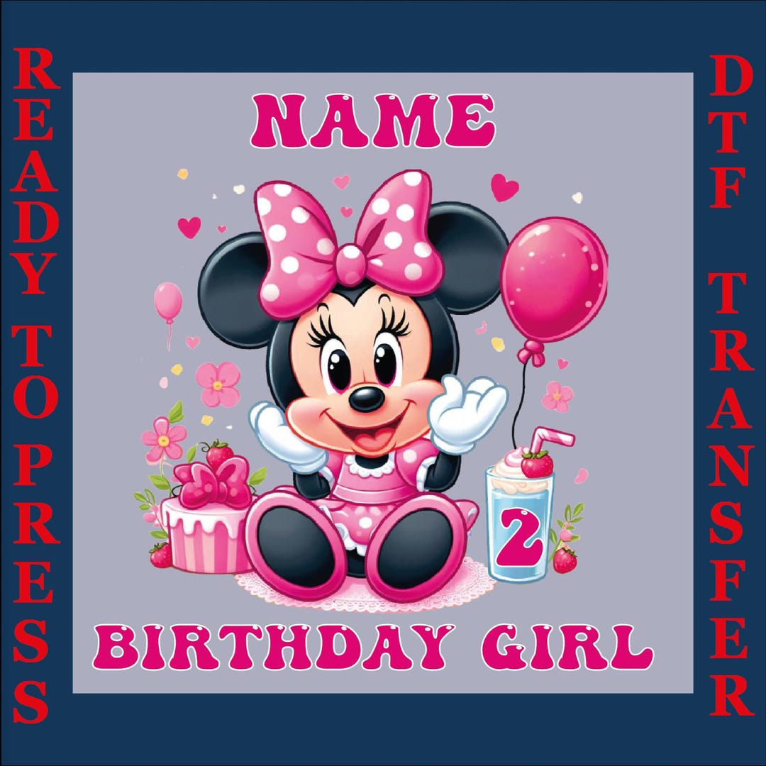 Custom Minnie Birthday Girl DTF - Ready to Press Transfer - Etsy