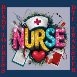 Hospital Clipart Nurse Dtf Print, Nurse Dtf Ready To Press, Nurse Valentine Design , Nurse Trendy Dtf, School Nurse Gift Dtf, Nurse Life Dtf