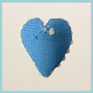 Blue Heart Crochet Bath Mitt – Handmade Exfoliating Shower Glove, Soft Spa Scrubber