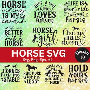 Horse SVG Bundle: Silhouette Vector Graphics (Digital Download)